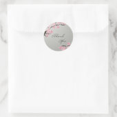 Dank je zegelroze Cherry Blossom Wedding Ronde Sticker (Tas)