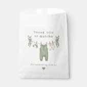 Dank je zo matcha saliegroene babyshower bedankzakje (Voorkant)