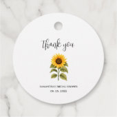 Dank je Zonnebloemen Bruidsfeest Bedankjes Labels (Achterkant)