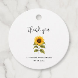 Dank je Zonnebloemen Bruidsfeestje Bedankjes Labels