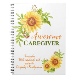 Dank Je Zorgverlener Bloemen Zonnebloem Waardering Notitieboek