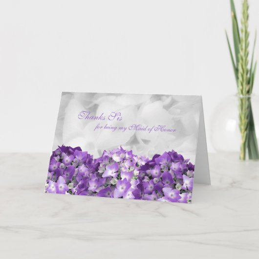 Dank je zuster bruidsmeisje aangepaste notitiekaar bedankkaart (Voorkant)