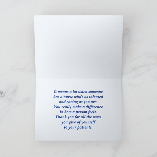 Dank je zuster. Daffodils en Stethoscoop-Kaart Bedankkaart (Binnen)