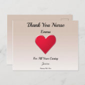 Dank je zuster met Big Red Heart Briefkaart (Voorkant / Achterkant)