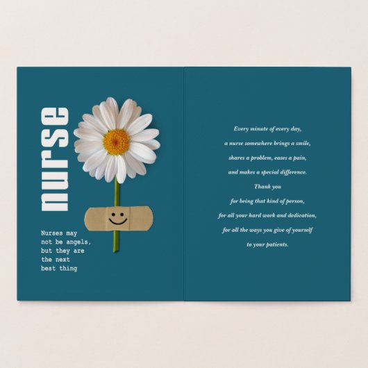 Dank je, zuster. Smiling Daisy Luxury Folie Kaarten (Binnen)