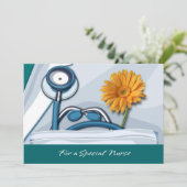 Dank je zuster. Stethoscoop en Daisy Kaart (Staand voorkant)