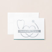 Dank je, zuster. Stethoscoop en Daisy Luxe Folie Kaarten (Voorkant met envelop)