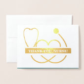 Dank je, zuster. Stethoscoop en Daisy Luxe Folie Kaarten (Voorkant met envelop)