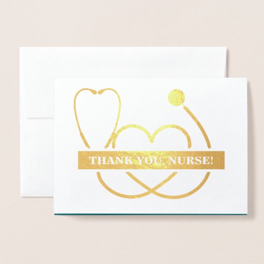 Dank je, zuster. Stethoscoop en Daisy Luxe Folie Kaarten (Voorkant met envelop)