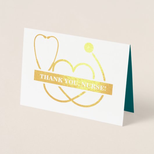 Dank je, zuster. Stethoscoop en Daisy Luxe Folie Kaarten (Voorkant)