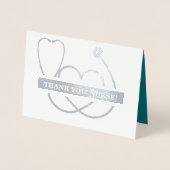 Dank je, zuster. Stethoscoop en Spring Daisy Folie Kaarten (Voorkant)