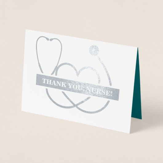 Dank je, zuster. Stethoscoop en Spring Daisy Folie Kaarten (Voorkant)