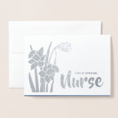 Dank je, zuster. Veerdedils en stethoscoop Folie Kaarten (Voorkant met envelop)