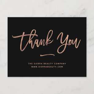 Dank je   Zwart Custom Retail Small Business Briefkaart
