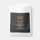 Dank je. Zwart denim patroon Afstuderen Bedankzakje (Voorkant)