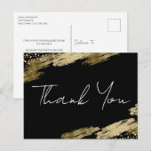 Dank je zwart en goud Elegante briefkaart (Voorkant / Achterkant)