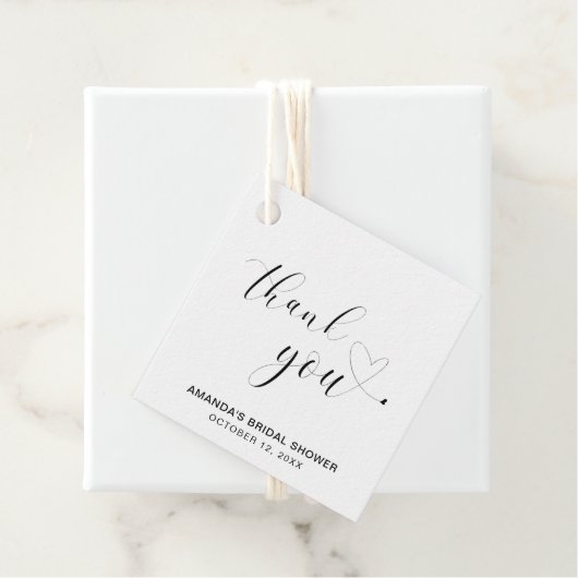 Dank je zwart en wit hart bruids douche bedankjes labels (In situ)