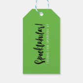 Dank je | Zwart & Groen Frankenstein Halloween Cadeaulabel (Achterkant)