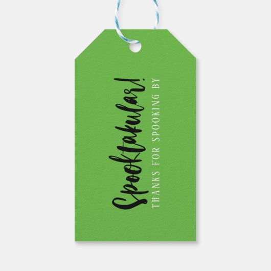 Dank je | Zwart & Groen Frankenstein Halloween Cadeaulabel (Achterkant)