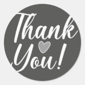 Dank je zwart ronde sticker (Voorkant)