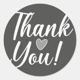 Dank je zwart ronde sticker