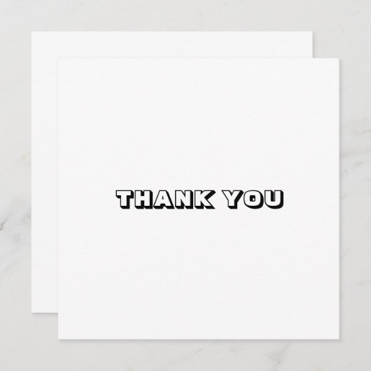 Dank je, zwart witte kaart (Voorkant / Achterkant)