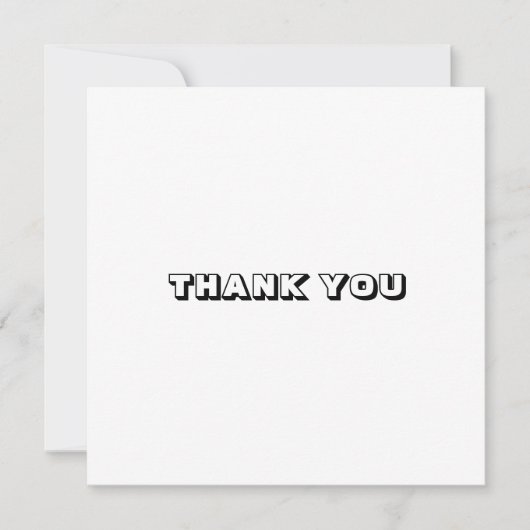 Dank je, zwart witte kaart (Voorkant)