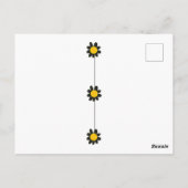 Dank je Zwarte Gele Bloemen Briefkaart (Achterkant)