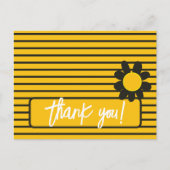 Dank je Zwarte Gele Bloemen Briefkaart (Voorkant)