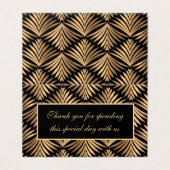 Dank je Zwarte Goud Art Deco Gatsby Bruiloftsfeest Kaart (Buitenkant ongevouwen)