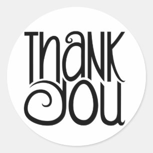 Dank je zwarte Sticker