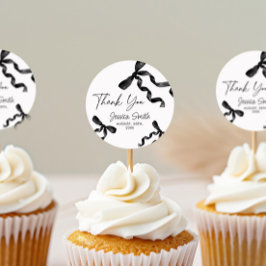 Dank je zwarte strik sticker