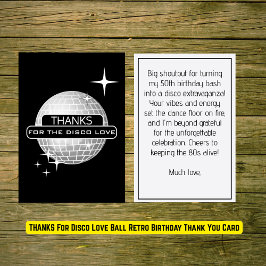 DANK JEWEL Voor Disco Liefdesbal Retro Verjaardag Bedankkaart