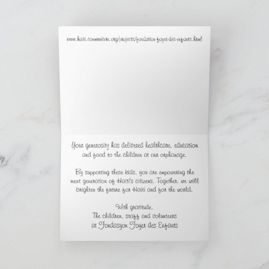 Dank jullie donoren! bedankkaart (Binnen)