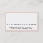 DANK JULLIE modern business insert label blush roz (Achterkant)