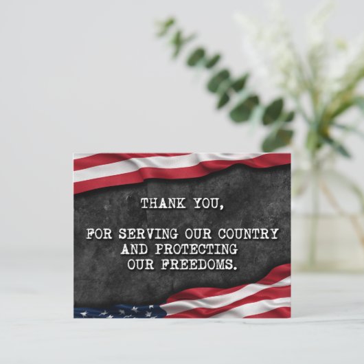 Dank jullie veteranen. briefkaart (Staand voorkant)