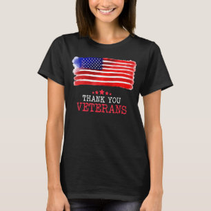  Dank jullie veteranen Dag Amerikaanse vlag Veter T-shirt
