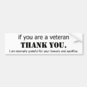 Dank jullie veteranen. Veteraanwaardering. Bumpersticker (Voorkant)