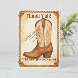 Dank jullie wel Western Cowboy Baby Shower Dank je Bedankkaart