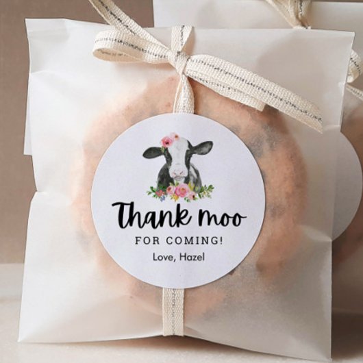 Dank Koe voor het komen Koe verjaardag Dank je Ronde Sticker