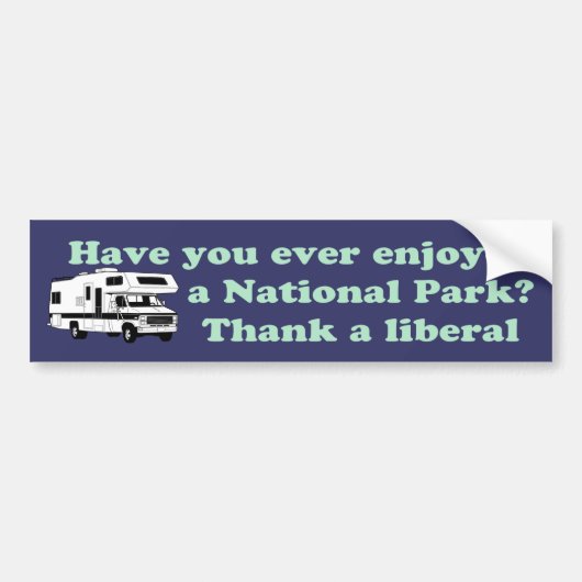 Dank Liberaal voor Nationale Parken Bumpersticker (Voorkant)