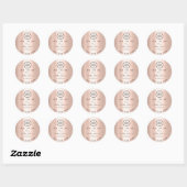 Dank Logo Gemaakt met Liefde Blush Roos Ronde Sticker (Vel)