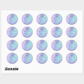 Dank Logo Gemaakt Met Liefde Mint Blue Paarse Ronde Sticker (Vel)