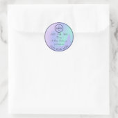 Dank Logo Gemaakt Met Liefde Mint Blue Paarse Ronde Sticker (Tas)