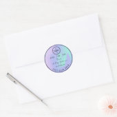 Dank Logo Gemaakt Met Liefde Mint Blue Paarse Ronde Sticker (Envelop)