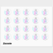 Dank Logo gemaakt met liefde roze blauw ombre past Ronde Sticker (Vel)