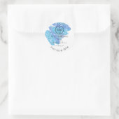 Dank Logo gemaakt met liefdesblauw en water Ronde Sticker (Tas)