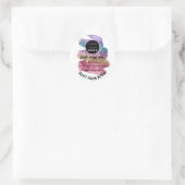 Dank Logo gemaakt met liefdeslijnen roze ombre Ronde Sticker (Tas)