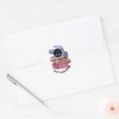 Dank Logo gemaakt met liefdeslijnen roze ombre Ronde Sticker (Envelop)