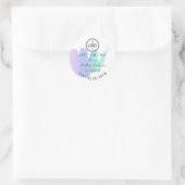 Dank Logo gemaakt met liefdesroze Paarse Mint Ronde Sticker (Tas)